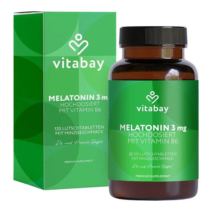 Melatonin Hochdosiert 3 mg + Vitamin B6 vegan Lut., 120 St