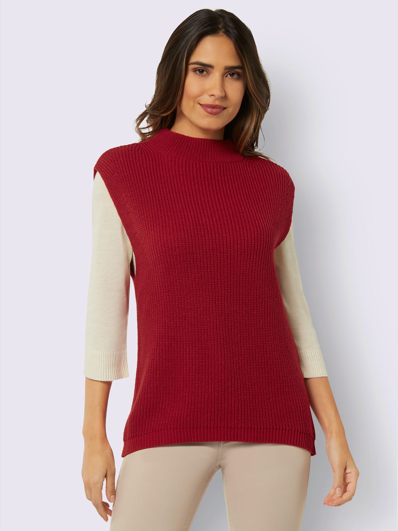 Débardeur en tricot 30% laine vierge (mérinos)