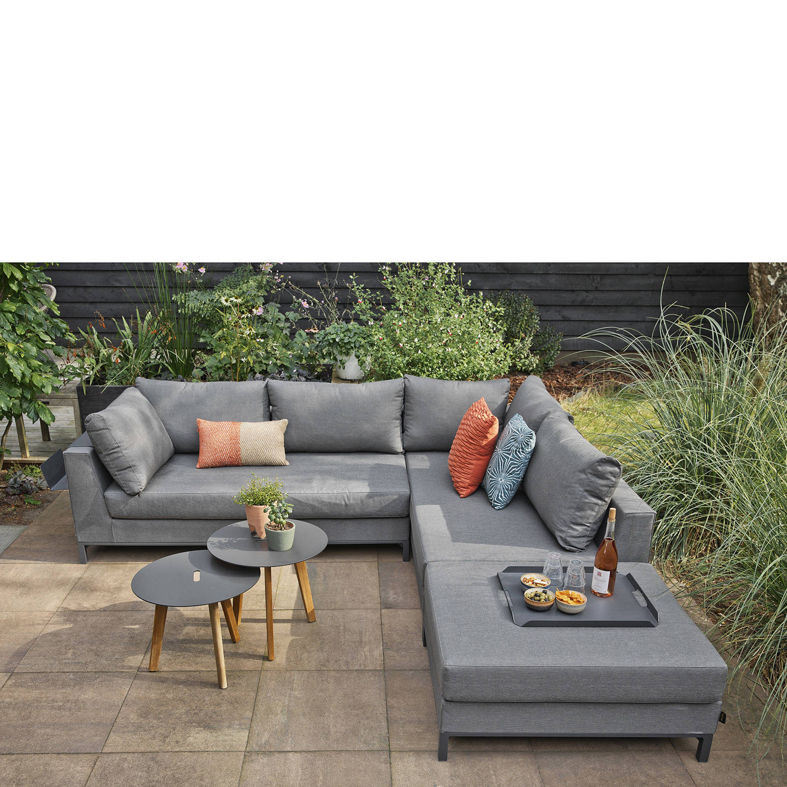 Exotan Exotan Loungeset Links Buiten Sicilië - Aluminium - Grijs - 60x262x246