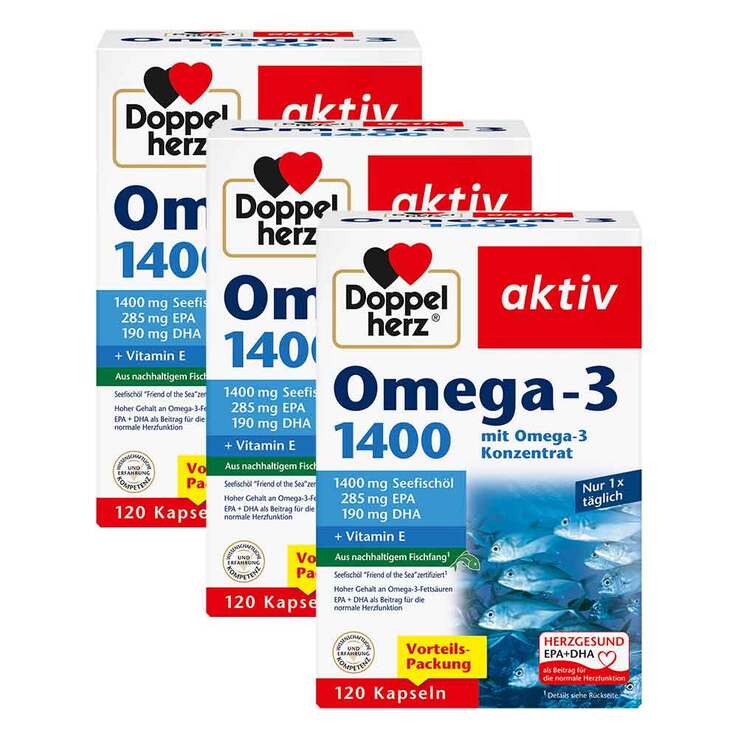 Doppelherz Omega-3 1.400 Kapseln, 3x120 St
