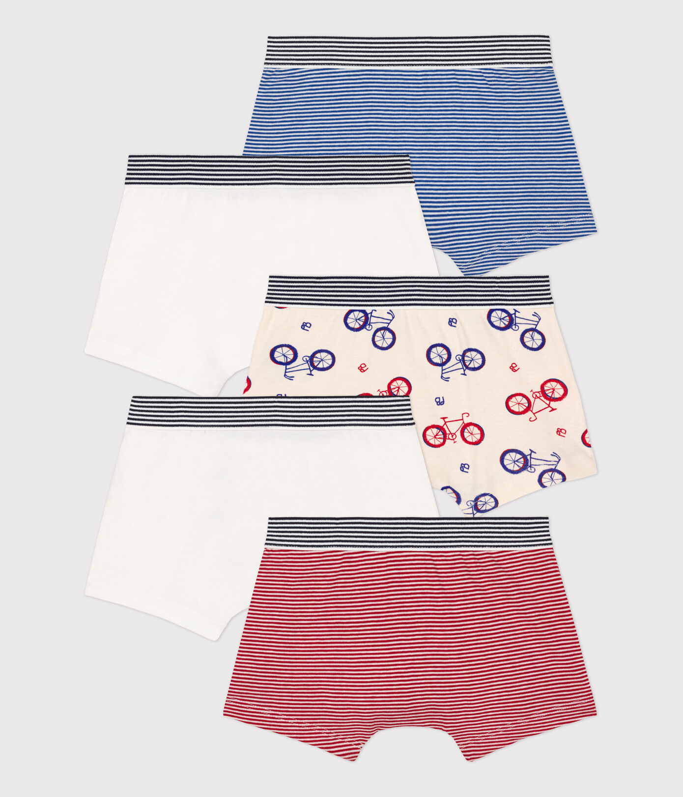 Lot de 5 boxers vélo petit garçon en coton
