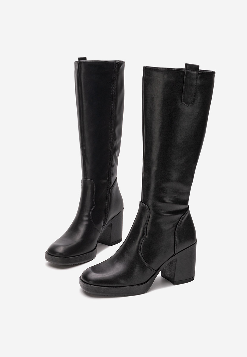 Bottes à talon carré noires Jorgina