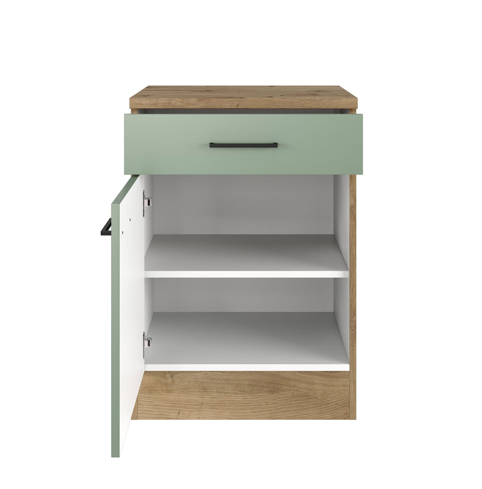 Unterschrank Cara Schilfgrün/Artisan Eiche NB 60cm