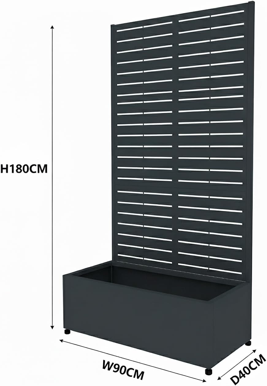WESTMANN Dekora 1 Pflanzkasten mit Rankgitter | 90x40x180 cm | Metall | Sichtschutz & Rankhilfe | pulverbeschichteter Stahl | RAL 7016 | mit Entwässerung | wetterfest | inkl. Montagematerial