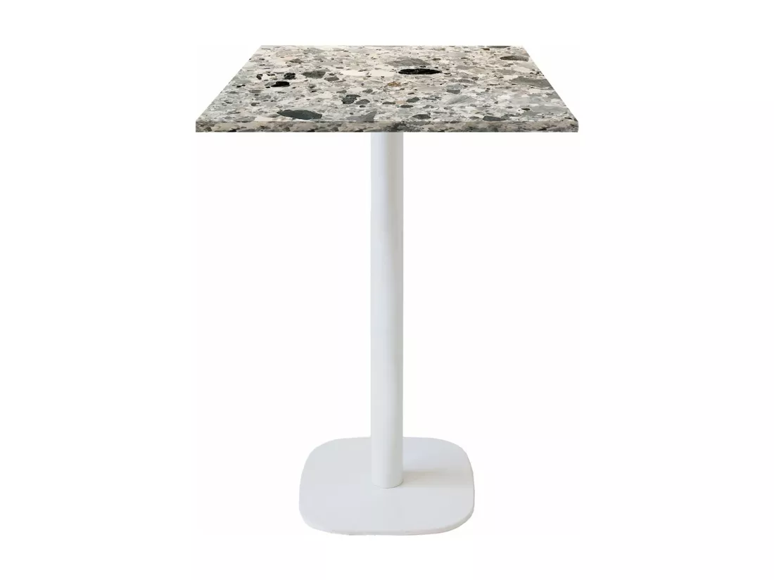 Mange-debout 60 x 60 cm - modèle Round pied blanc terrazzo cepp