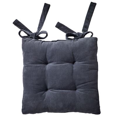 Galette de chaise carrées en velours - Lot de 2