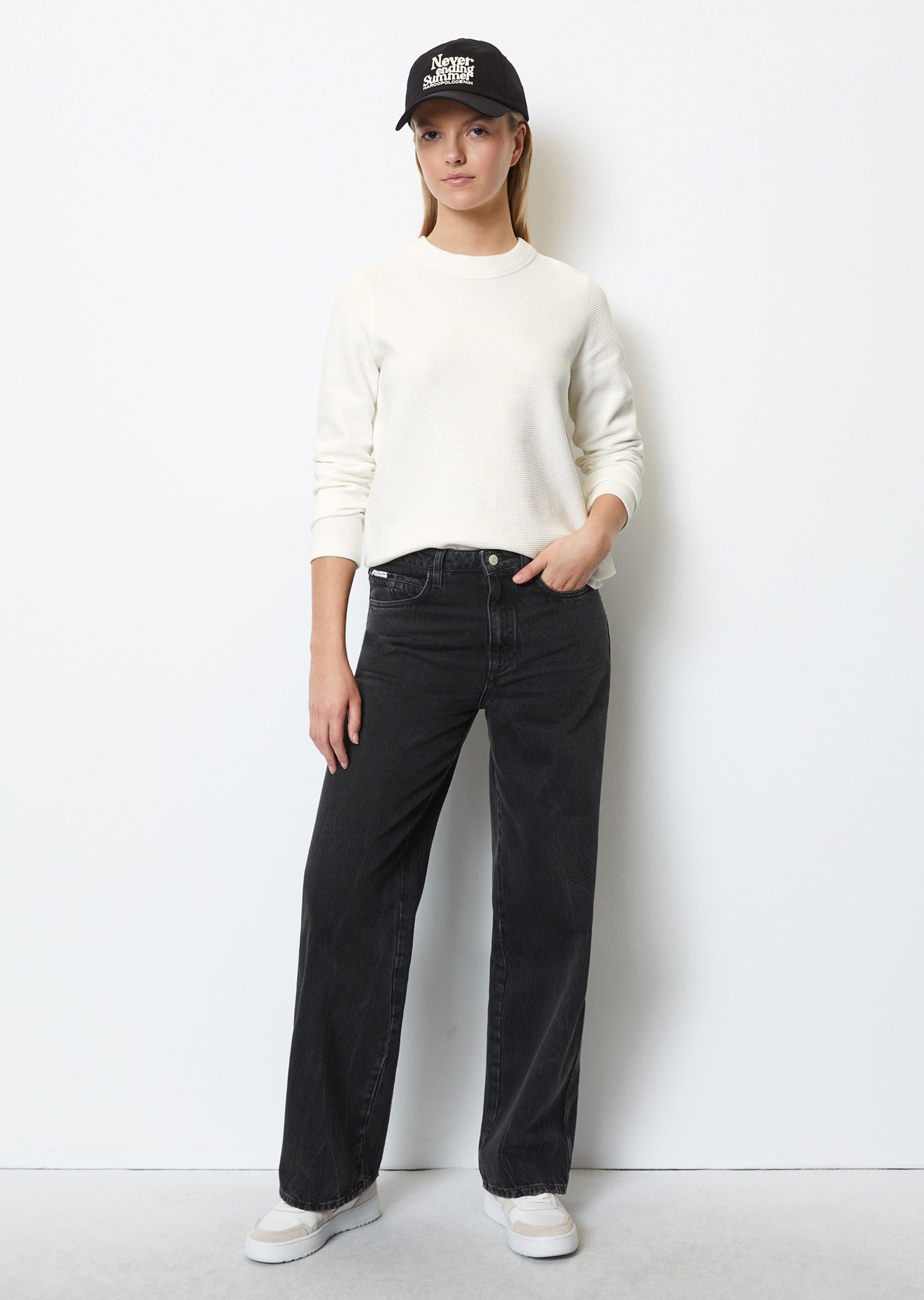Longsleeve mit Waffel-Struktur aus Organic Cotton