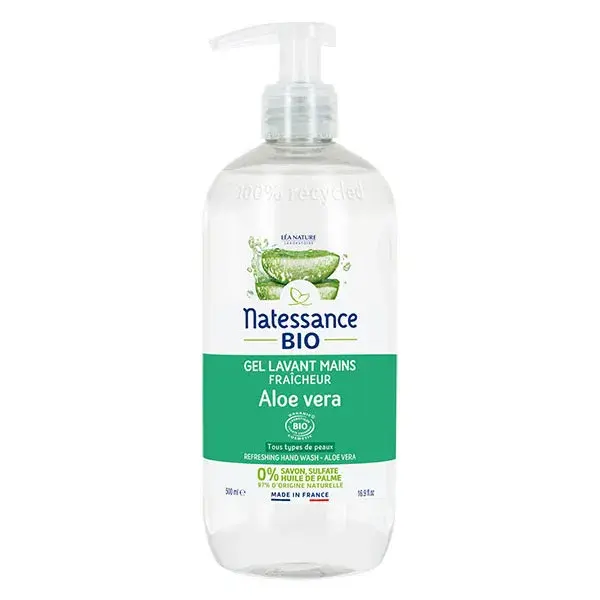 Gel de limpeza para mãos Natessance Fresh com Aloe Vera 500ml