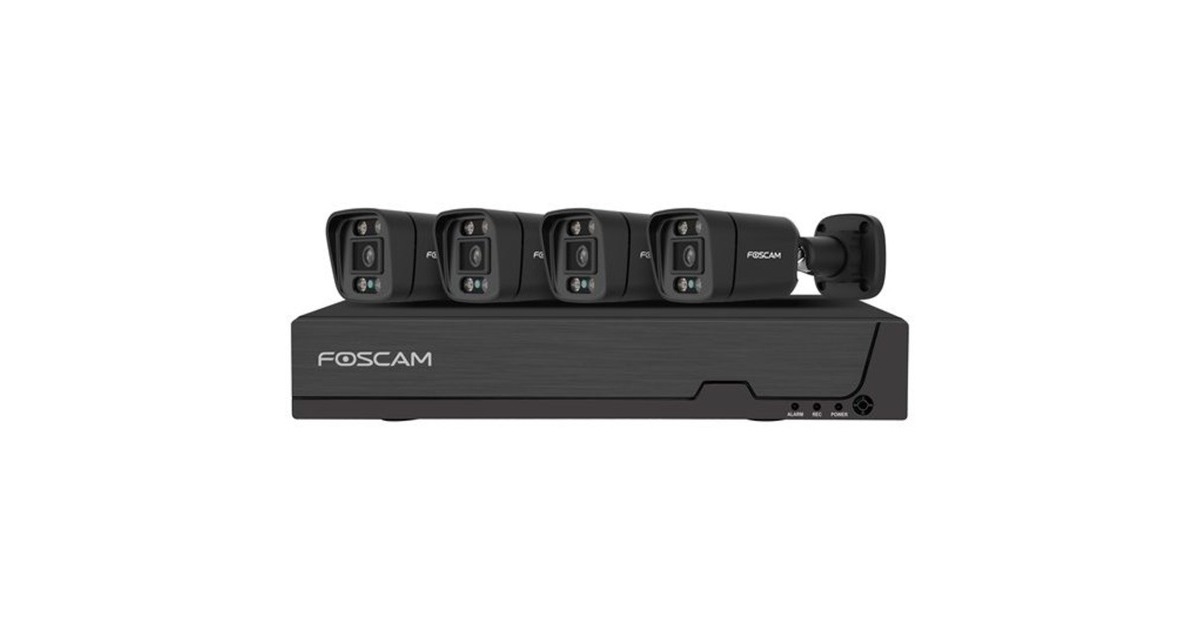 FoscamPoE Kit FN9108E-B4-2T beveiligingsset beveiligingscamera  (Zwart)