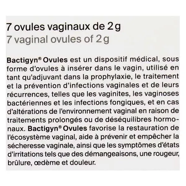 Supositórios vaginais Bactigyn Intimate Balance 7