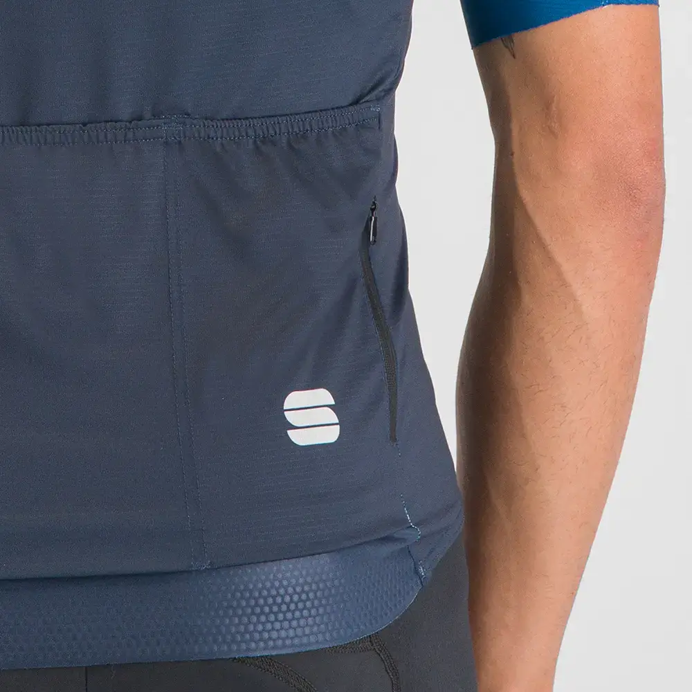 Sportful Snap Fietsshirt Korte Mouwen Blauw/Donkerblauw Heren