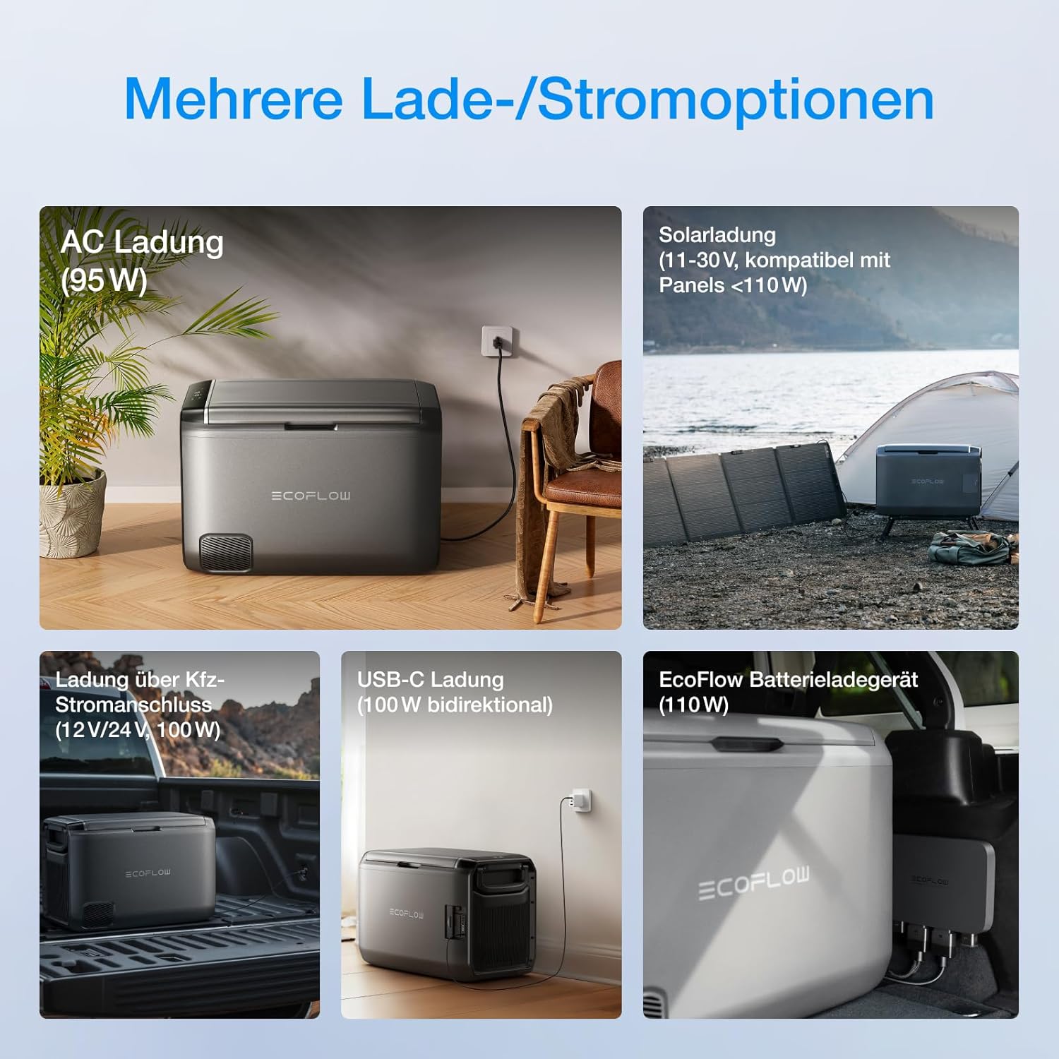 ECOFLOW GLACIER Classic Tragbare Kühlbox 35L mit 298 Wh Zusatzakku, 43 Std. netzunabhängige Kühlung, 25 Min. Schnellgefrierfunktion, AC/DC/Solarenergie, Mini-Kühlschrank für Camping, Roadtrips, Angeln