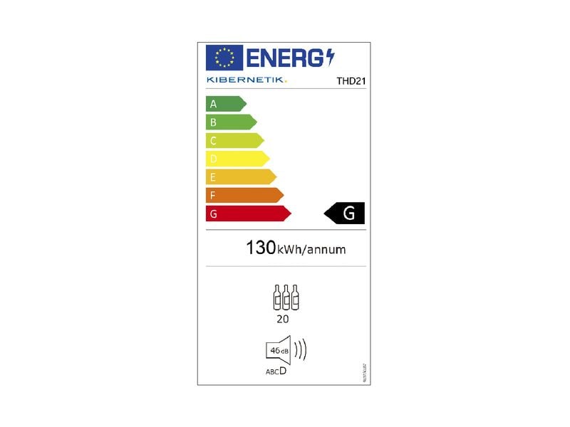 Coldtec by Kibernetik Weinkühlschrank THD21 Rechts Freistehender thermoelektrischer Weinkühler mit einer Kapazität von 21 Weinflaschen