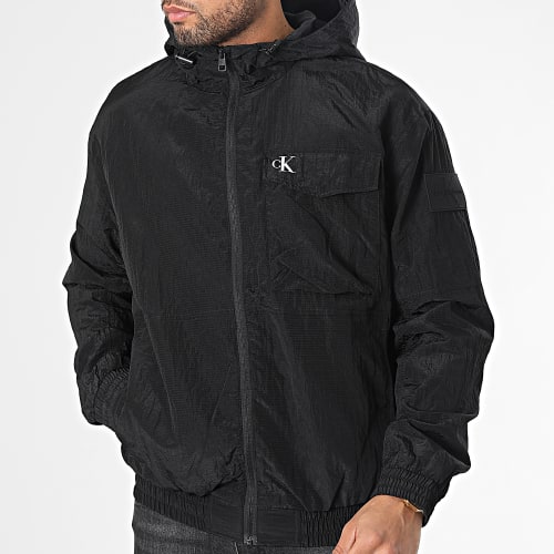 Veste Zippée Capuche Ripstop Windbreaker 2499 Noir