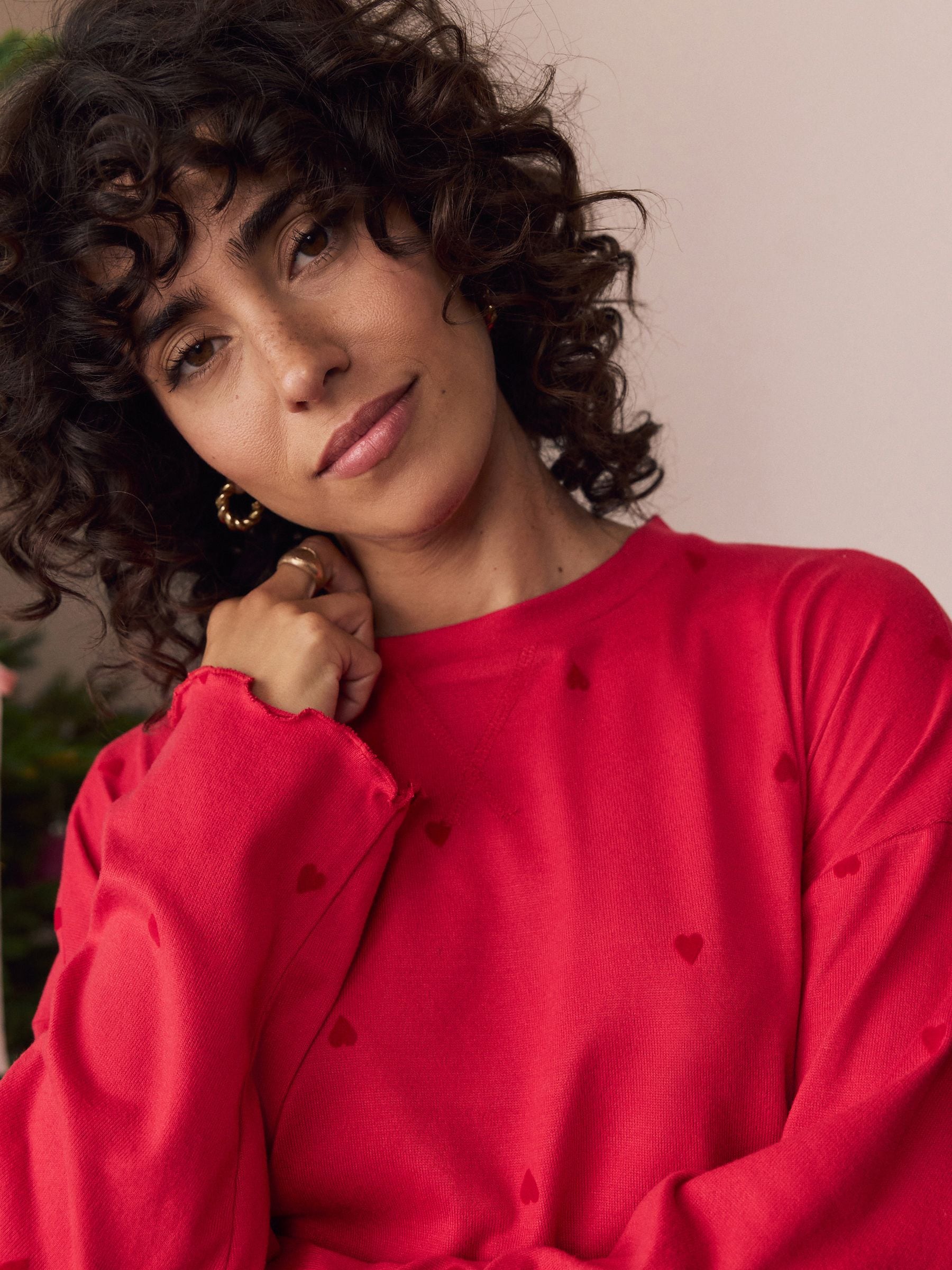 Rood met sterren - Zachte pyjama met lange mouwen