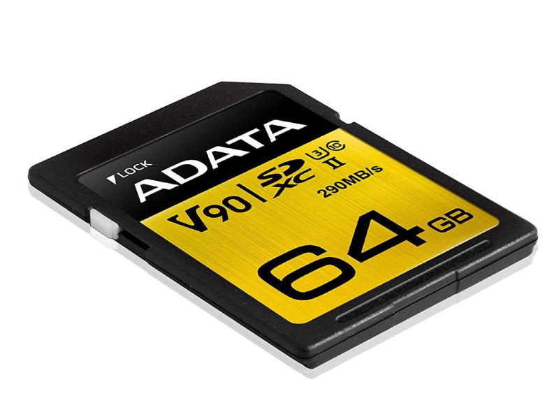 ADATA SDXC-Karte Premier ONE UHS-II 64 GB SD-Karte, Class 10 U3 UHS-II V90, 64 GB