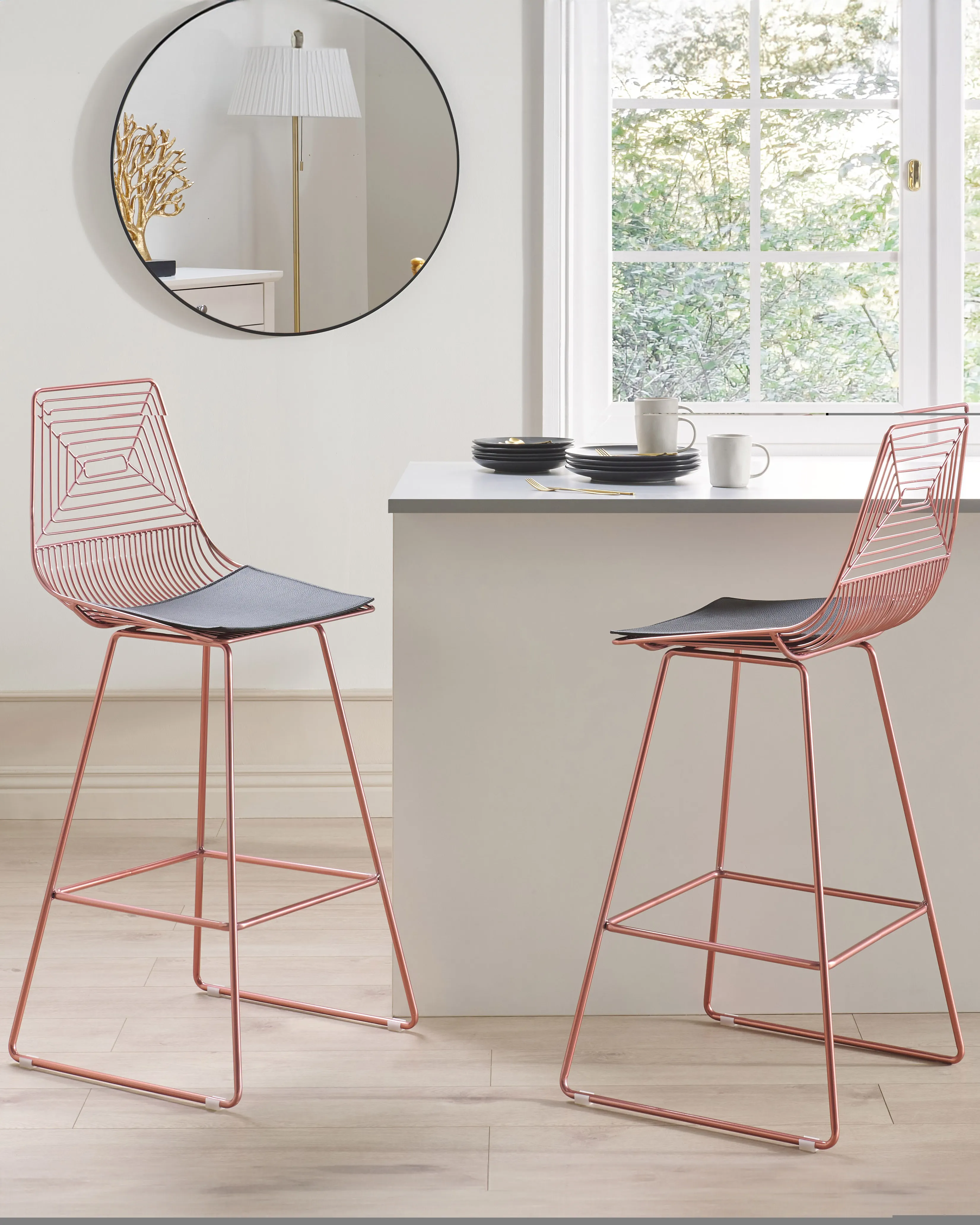 Set van 2 barstoelen BISBEE Metaal Roségoud