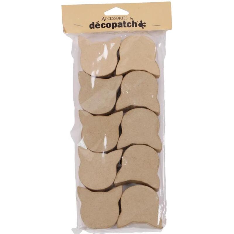 Set de 10 petites boites chats 6x6x3cm - Kraft