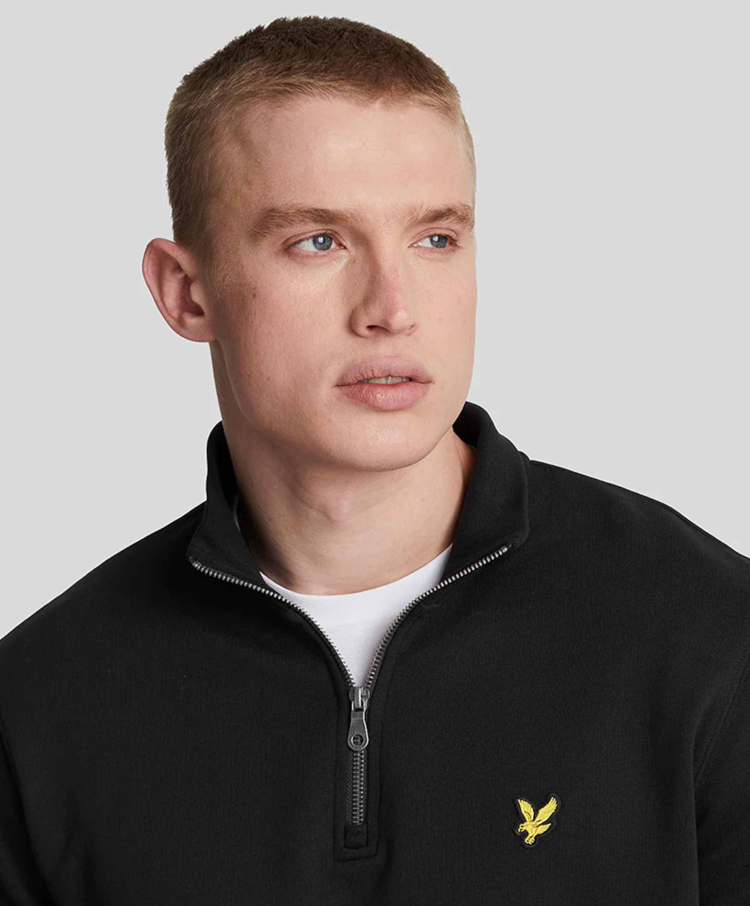 Lyle & Scott Trui met rits zwart