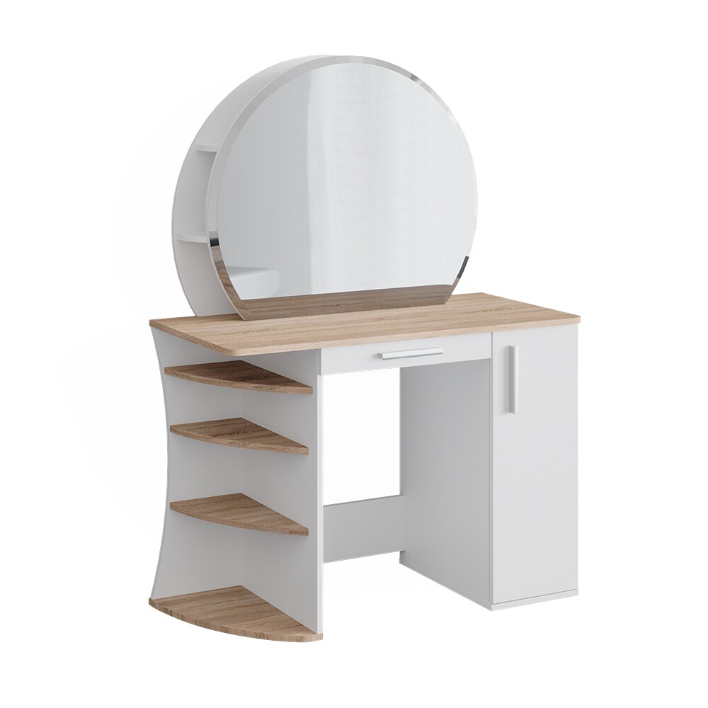Vicco Schminktisch Frisiertisch Kosmetiktisch Almina Weiß Sonoma Schminkspiegel 100x143 modern Schlafzimmerkommode Schminkkommode Schublade Frisierkommode Make-Up-Tisch