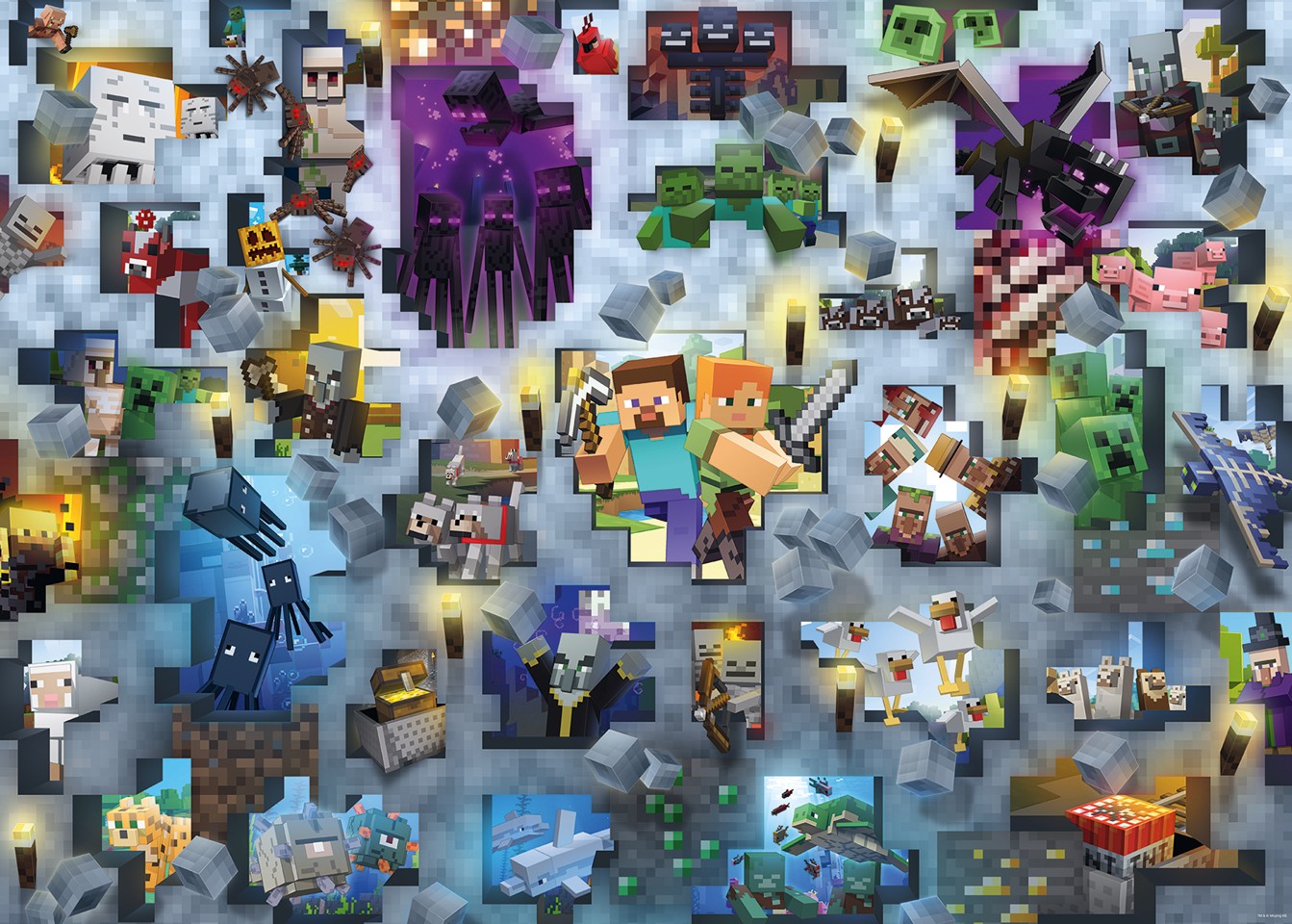 Ravensburger - Puslespil Minecraft Mobs 1000 brikker