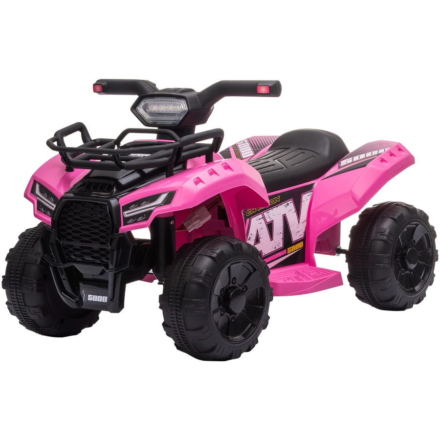 HOMCOM Elektroquad 6V Akku Elektroauto LED Frontlicht rosa