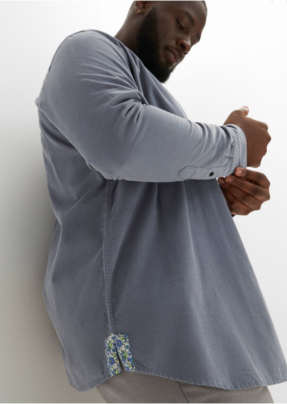 Chemise manches longues en velours côtelé fin