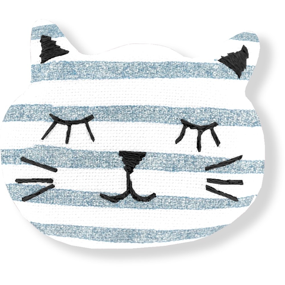 Barrette Miaou Rayé Bleu Blanc