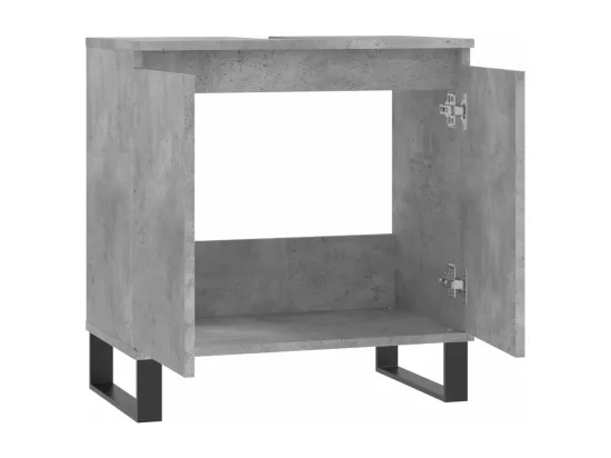 Armoire de bain gris béton 58x33x60 cm bois d'ingénierie