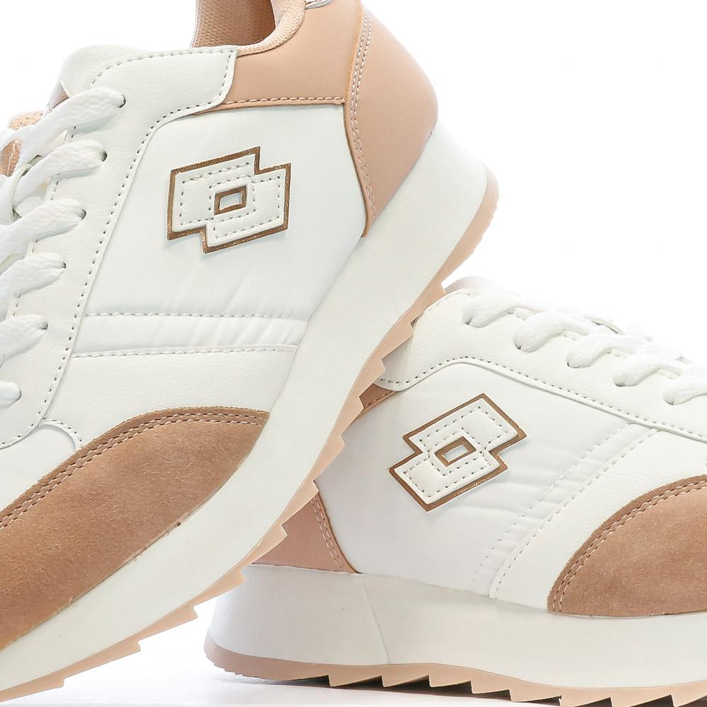 Lotto Baskets Blanches/Rose Femme Lotto Twenty 8