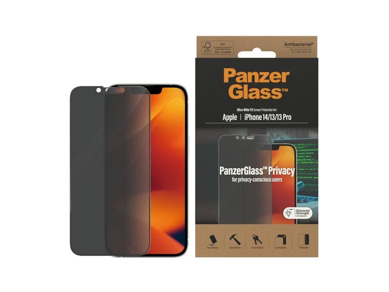 Panzerglass Displayschutz Ultra Wide Fit Privacy iPhone 13/ Display-Schutzfolie für das Apple iPhone 14/iPhone 13/iPhone 13 Pro