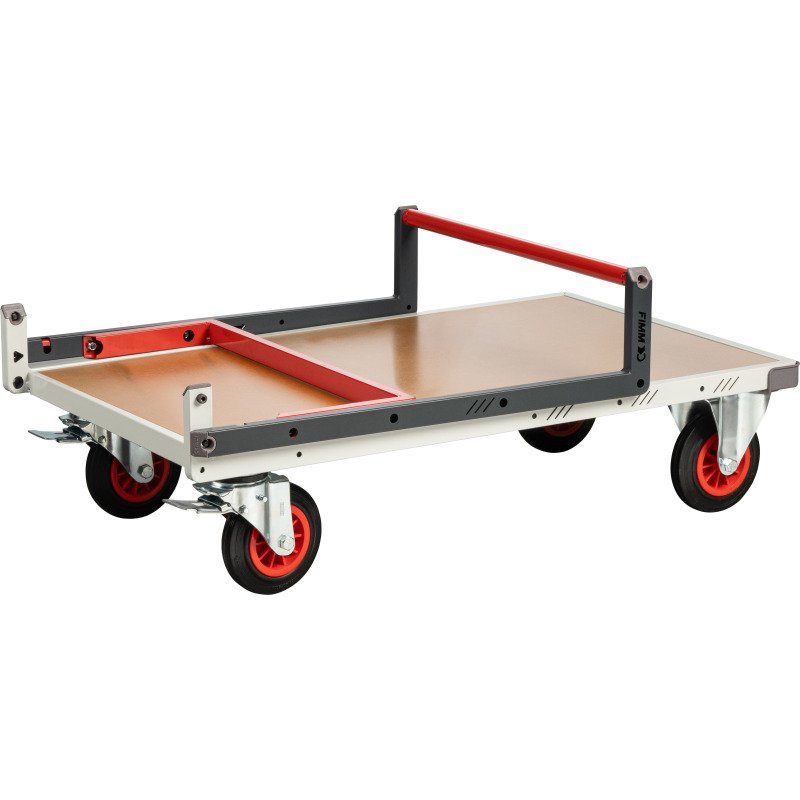 Chariot monté dossier repliable 1000 x 600 mm plateau médium roues CC 400 kg