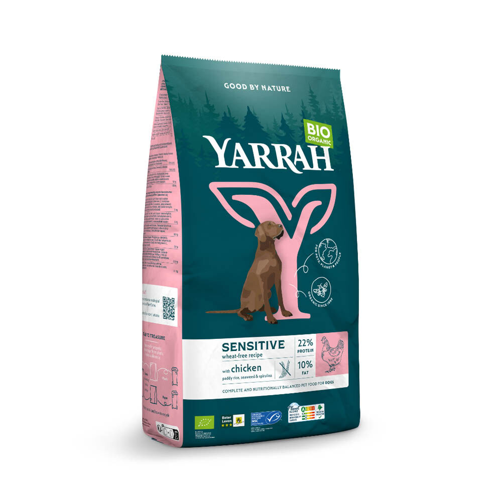 Yarrah Adult Senstitive Biologisch - Hondenvoer - 10 Kilogram - kip, rijst