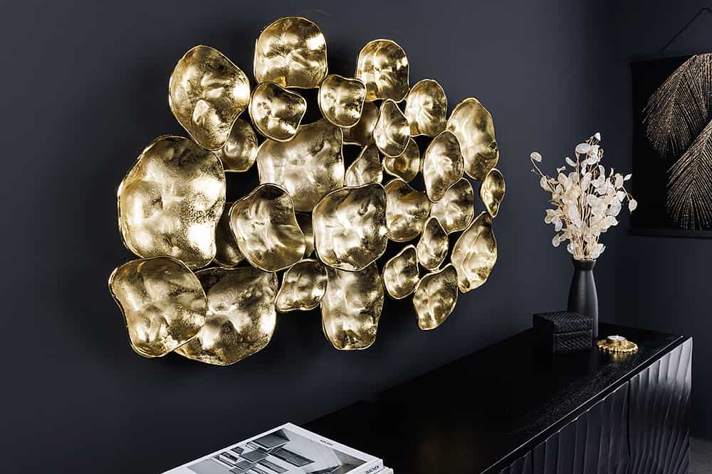 Moderne Wanddekoration VARIATION 105cm gold Metall handmade