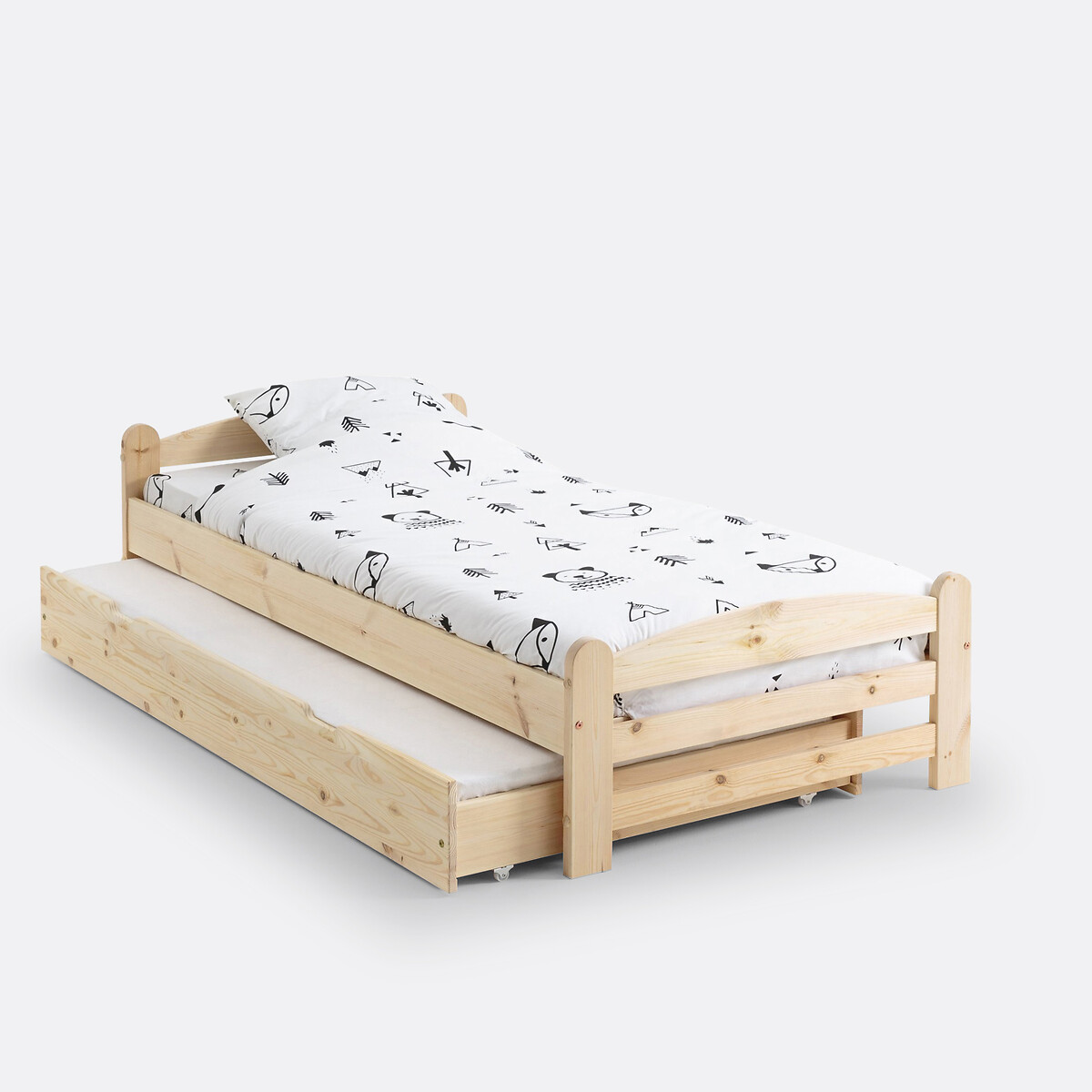 LA REDOUTE INTERIEURS<br>Cama de pinho maciço com estrado de ripas, Empréstimo
