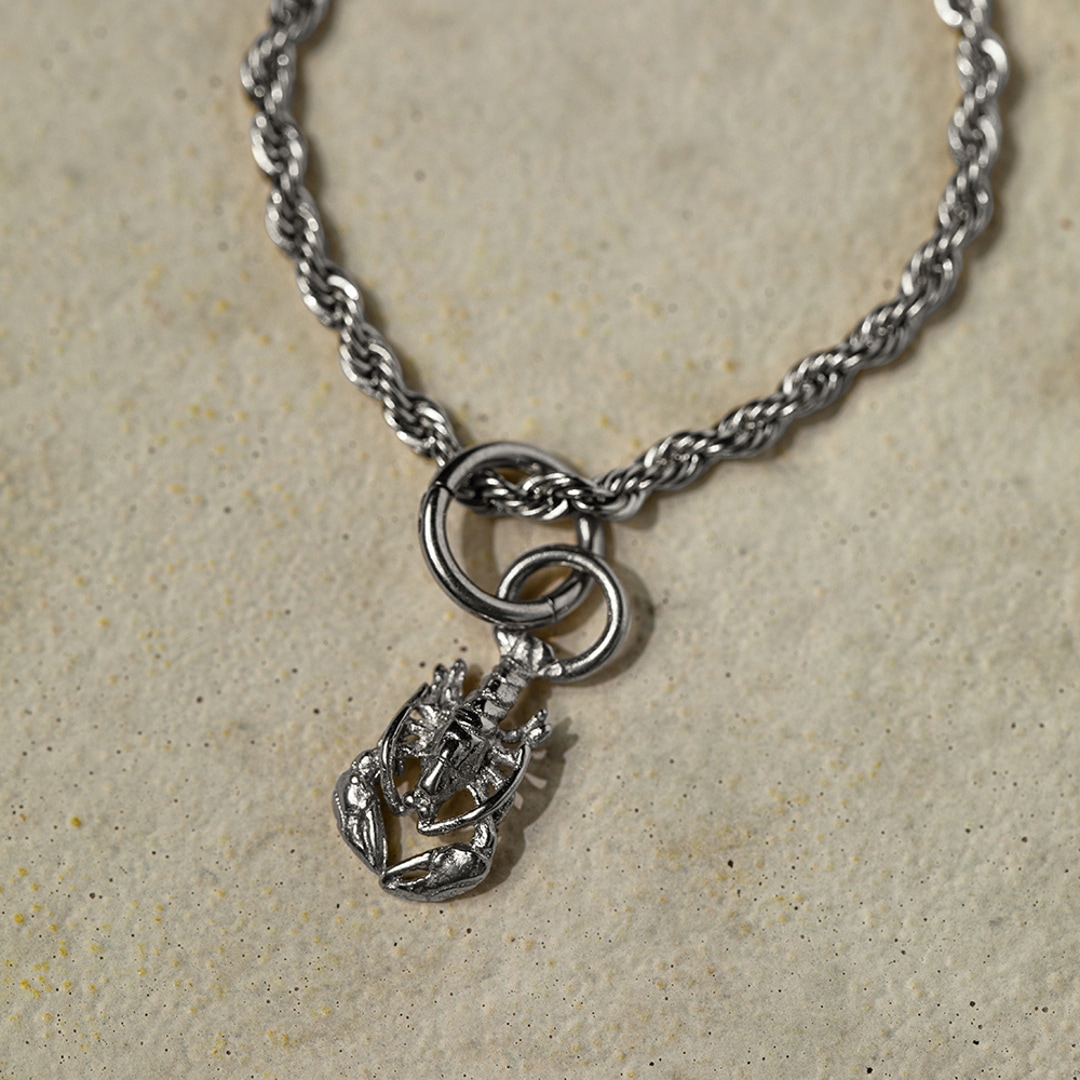 Paul Hewitt Charm Lobster Marinium Ocean Steel Silbrig