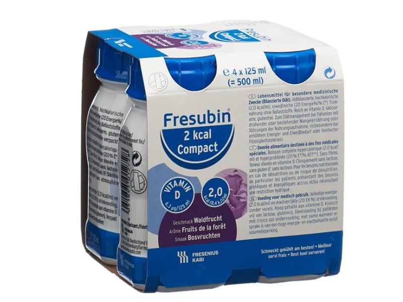 Fresubin 2 kcal Compact Drink Waldfrucht 4 x 125 ml Hochkalorische Trinknahrung für besondere medizinische Zwecke