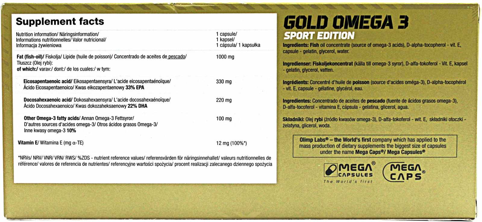 Olimp Gold Omega-3 Sports Edition 120 cápsulas