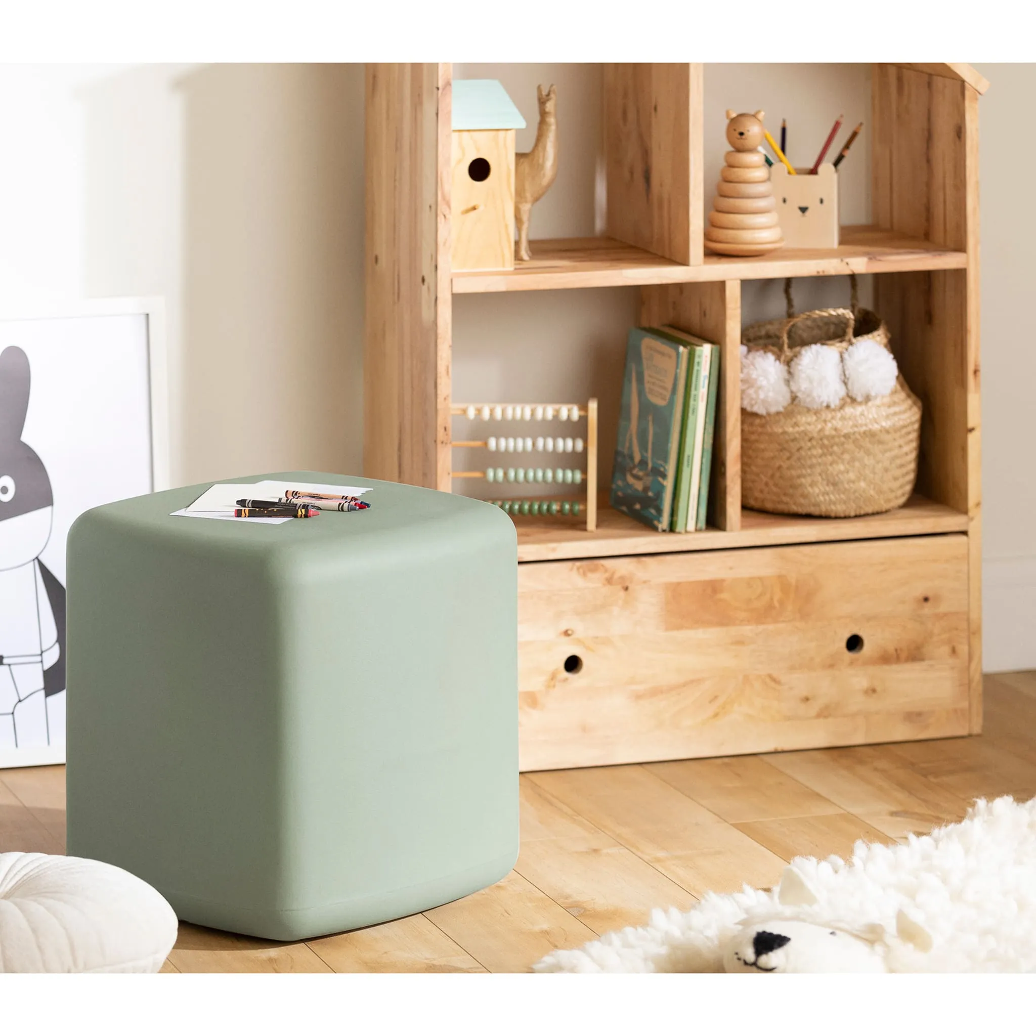 South Shore Table de Nuit  Tabouret pour Enfants - Sweedi Vert Sauge