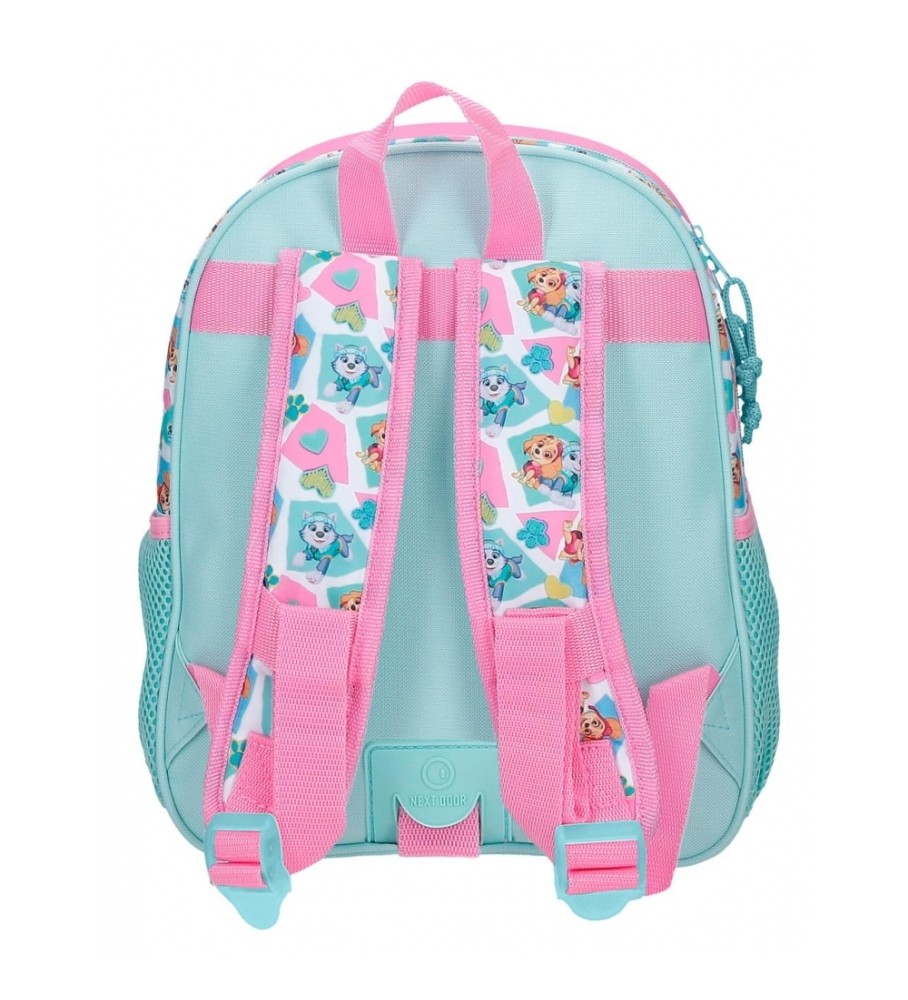 Mochila Joumma Bags Paw Patrol Friendship Fun 33cm adaptável a carrinho turquesa