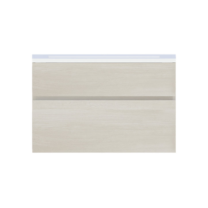 Plan vasque en résine blanc faible profondeur blanc Calao 90 cm