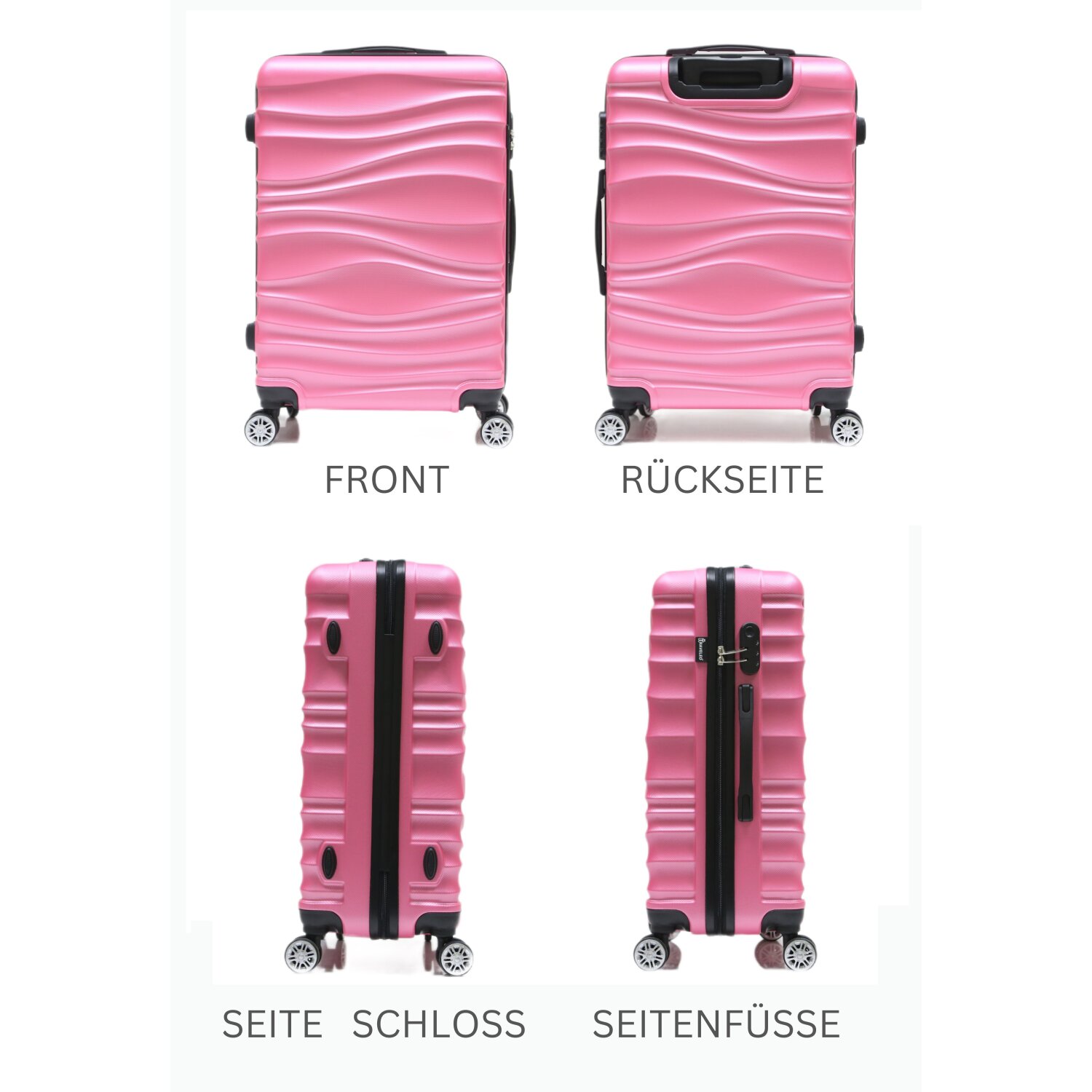 Reisekoffer Koffer 3 tlg Hartschale Trolley Set Kofferset Handgepäck