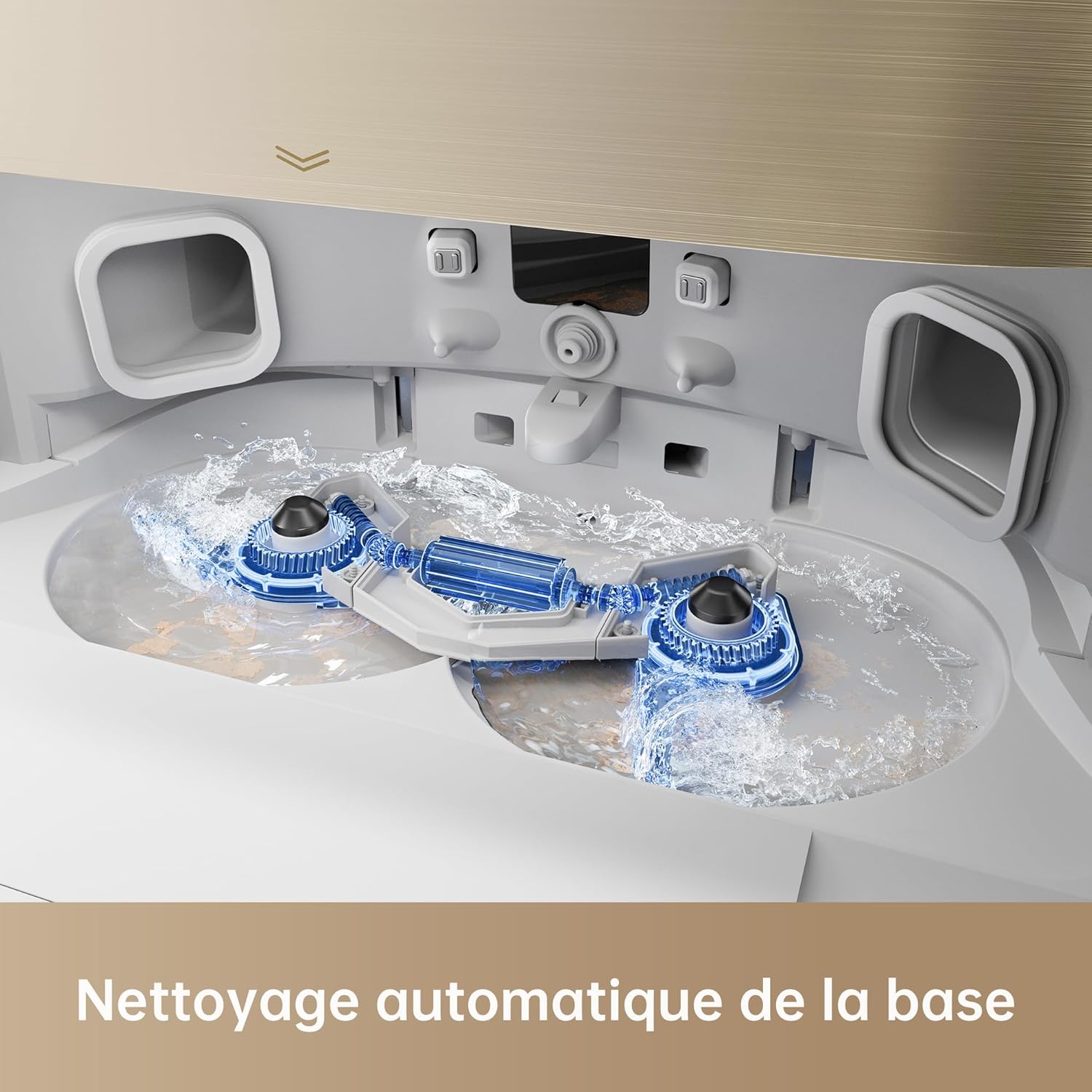 DREAME X40 Ultra Complete Robot Aspirateur avec Serpillière amovible et relevable, Brosse latérale surélevée,12 000 Pa,Serpillière et la Plaque de lavage avec de l'eau chaude à 70 C,Brosses relevables
