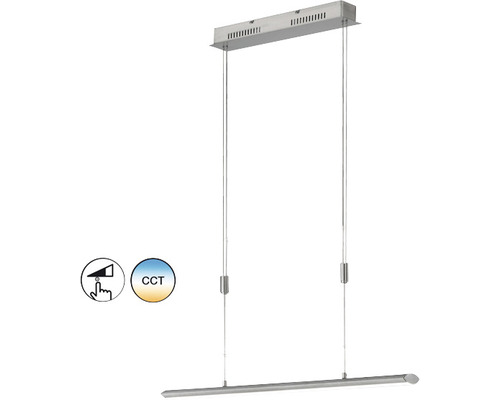 LED hanglamp CCT + dimbaar 37W 4100 lm 2700/3350/4000 K HxB 100-160x113 cm aluminium/nikkel kleur mat