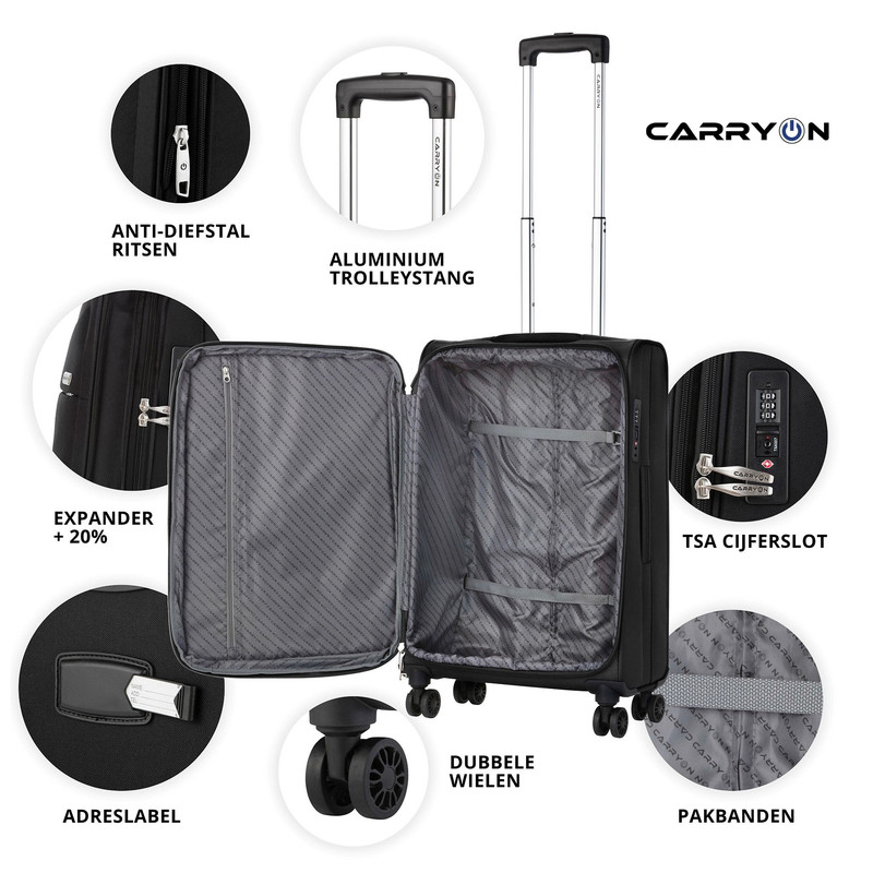 CarryOn Air 55 cm handbagage koffer - Black
