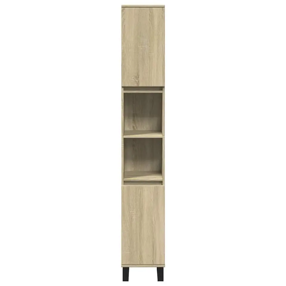 vidaXL - Kolomkast met 2 deuren 2 vakken - Sonoma eiken - Hout - 30x30x190 cm