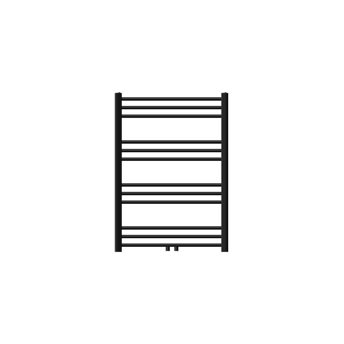 LuxeBath Sahara badkamerradiator, 750x800 mm, mat zwart, recht, met middenaansluiting, designradiator, handdoekwarmer, handdoekdroger, handdoekradiator, handdoekradiator, badkamerverwarming
