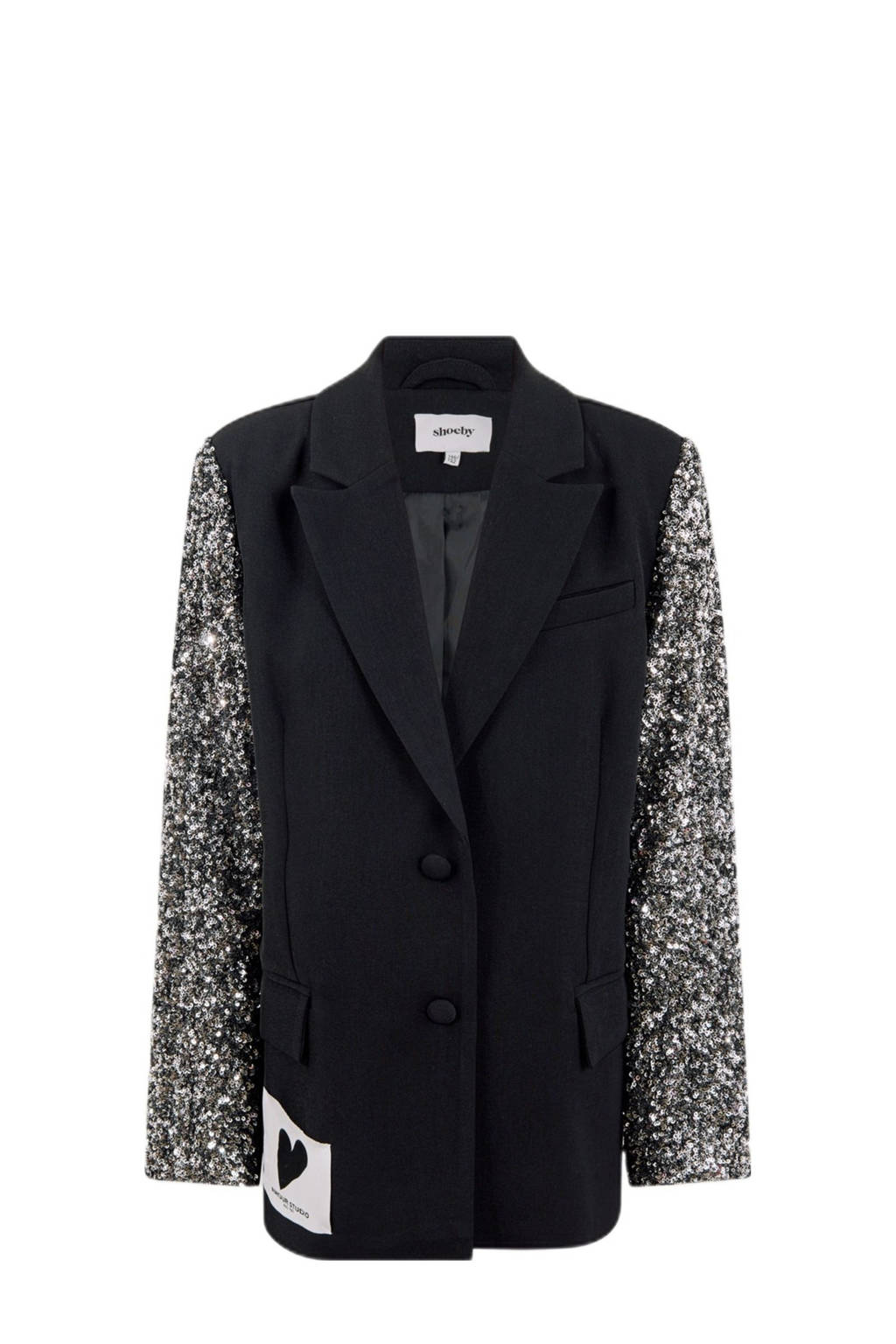 Shoeby regular blazer blazer zwart pailletten