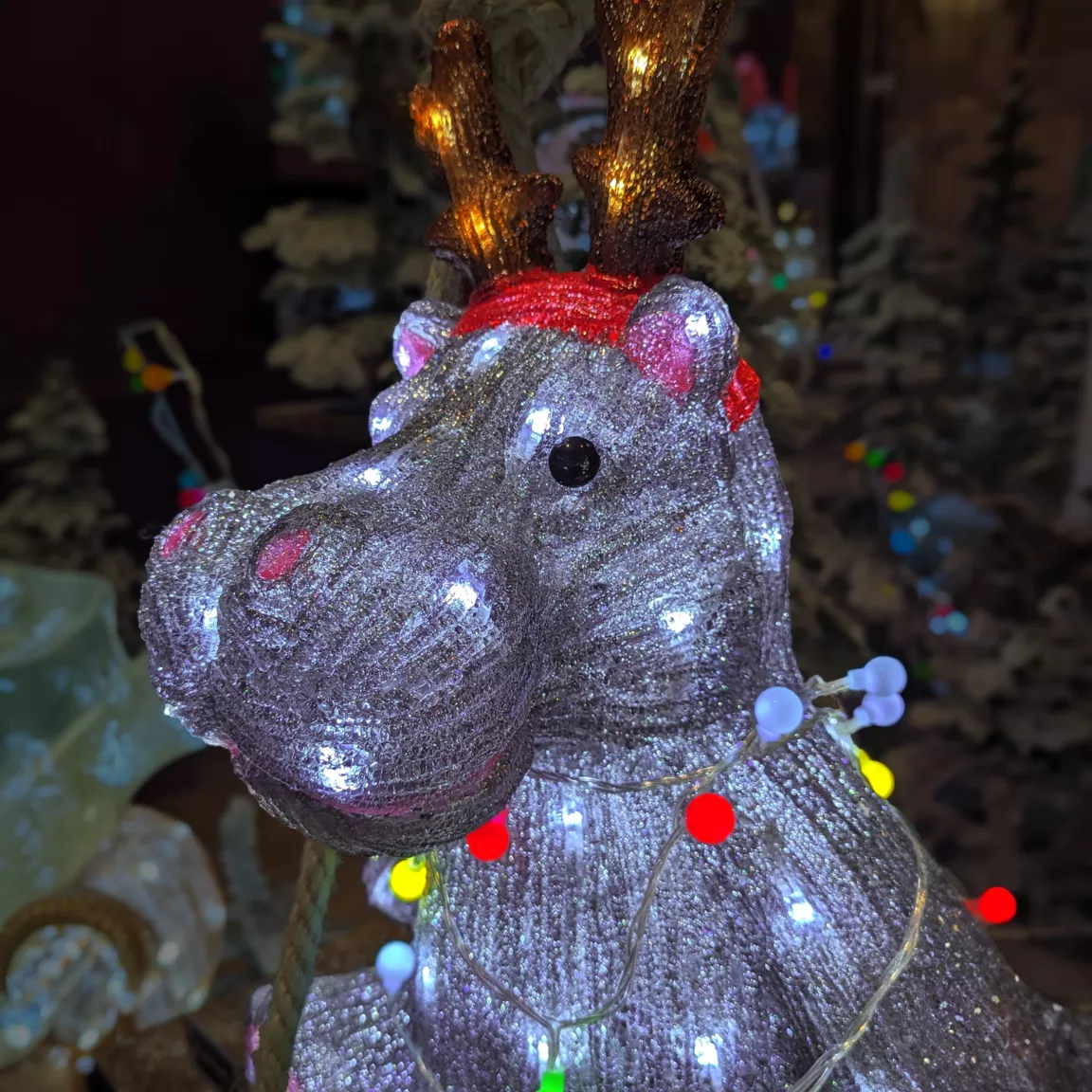 Hippopotame lumineux 70 LED (H45 cm) Baby Alphonse Multicolore