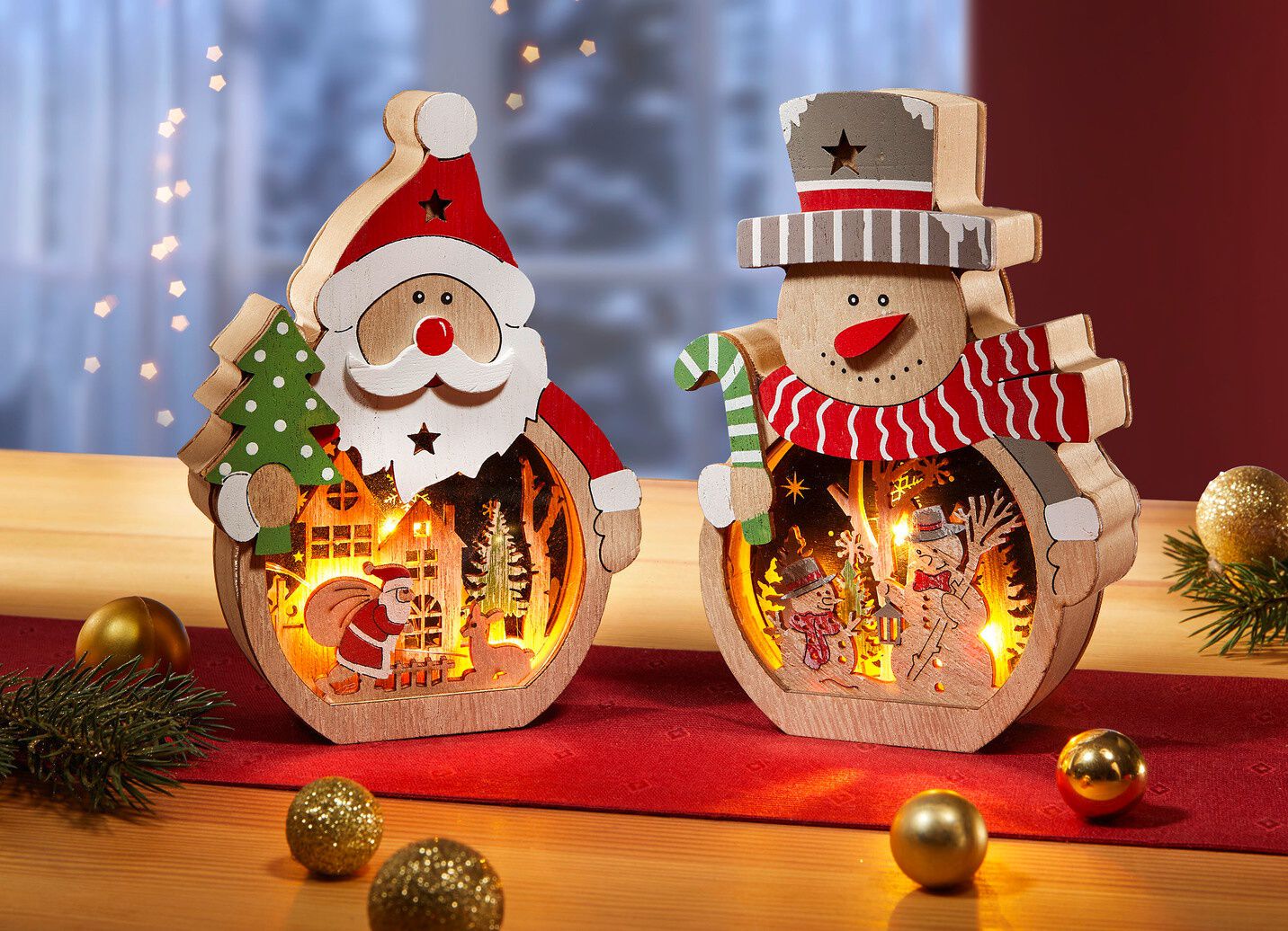 Weihnachts-Dekoration mit LED-Beleuchtung
